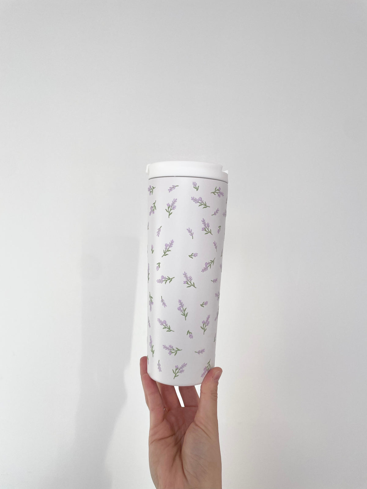 Bouteille isotherme 24 oz | Blanche | Brindilles de lavande