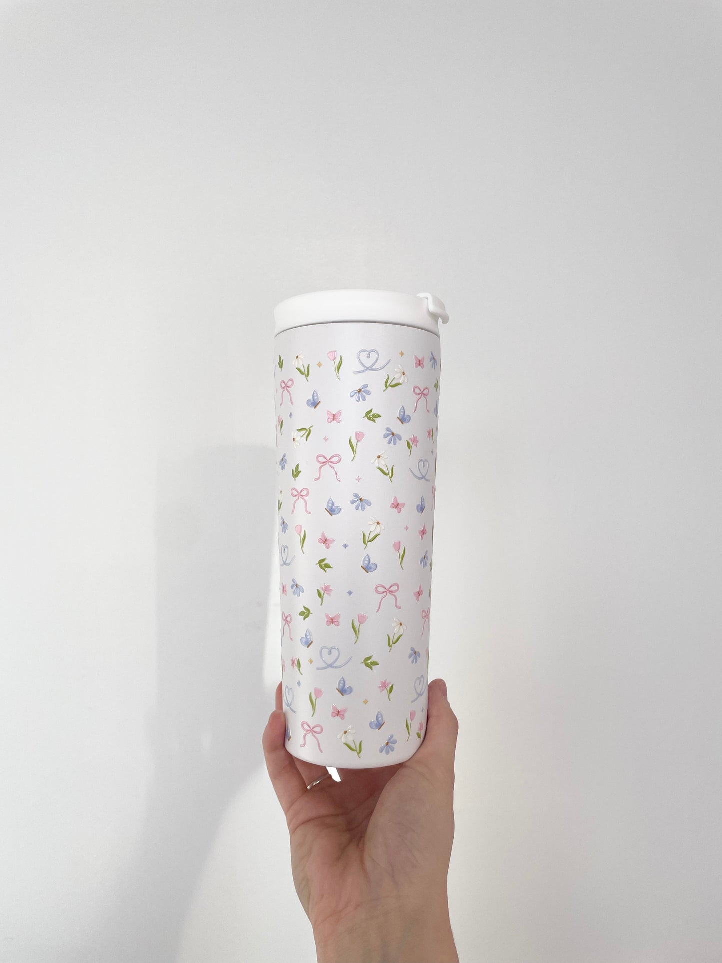 Bouteille isotherme 24 oz | Blanche | L’envolée de papillons