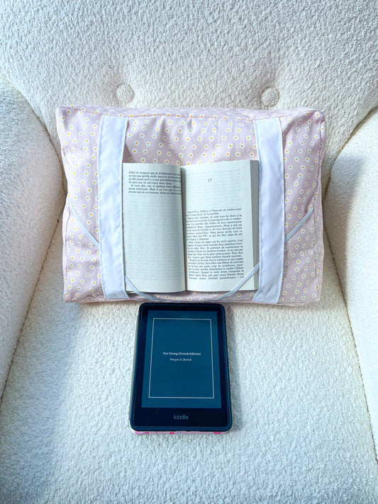Coussin de lecture | Beige et marguerites