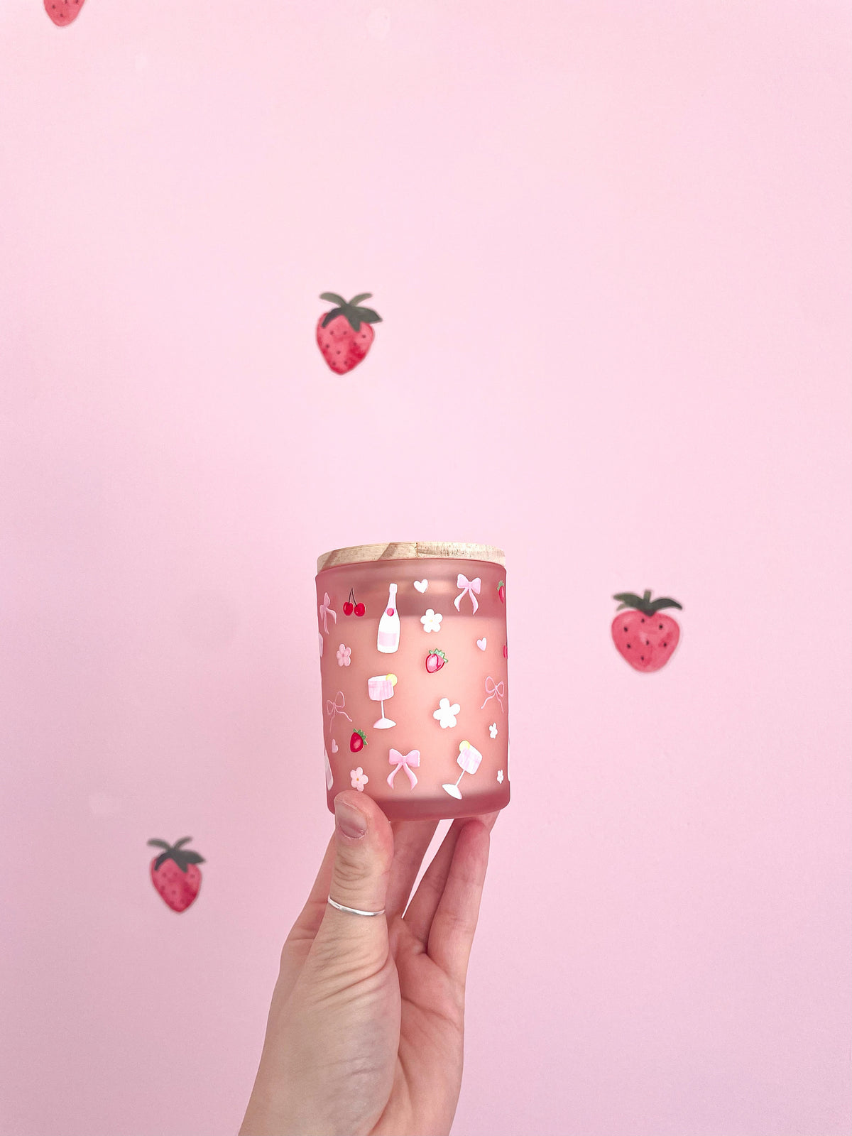 Petite bougie de soya | Fraise et champagne