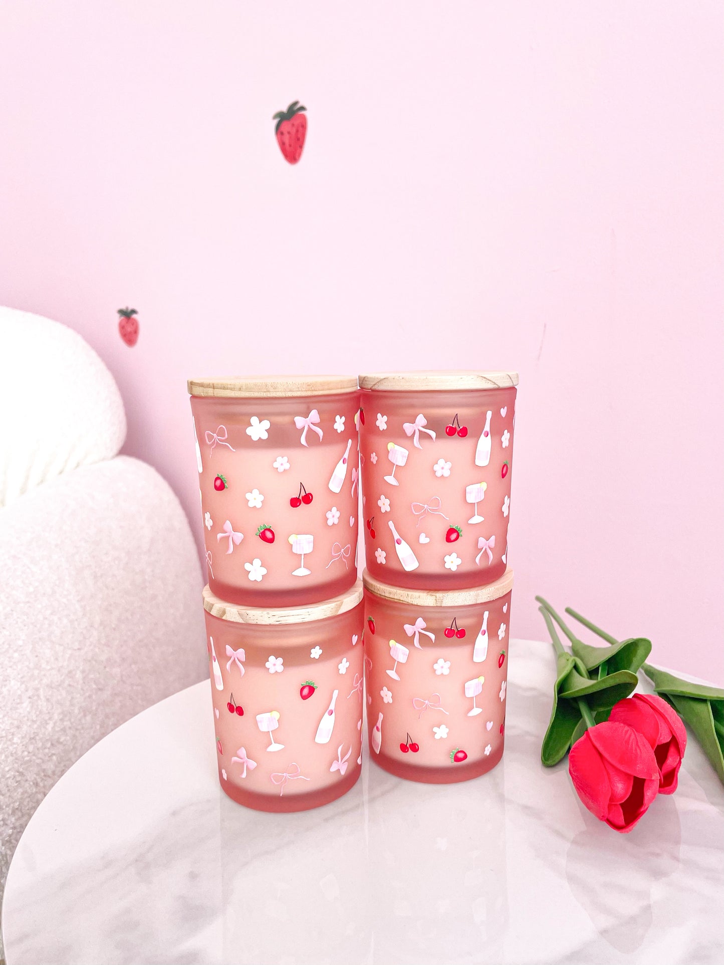 Petite bougie de soya | Fraise et champagne