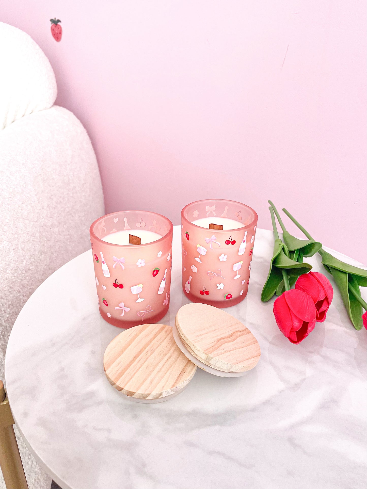 Petite bougie de soya | Fraise et champagne