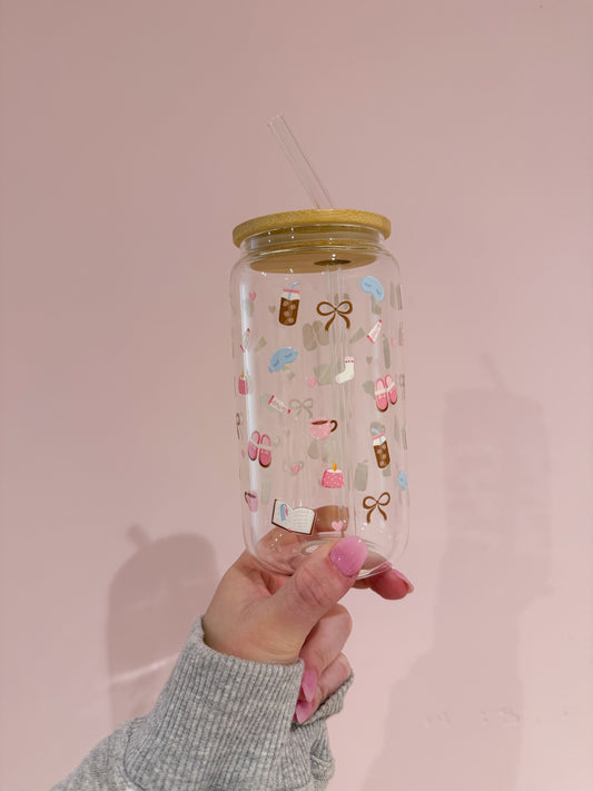 Verre 16 oz | Livres, cafés et douillet