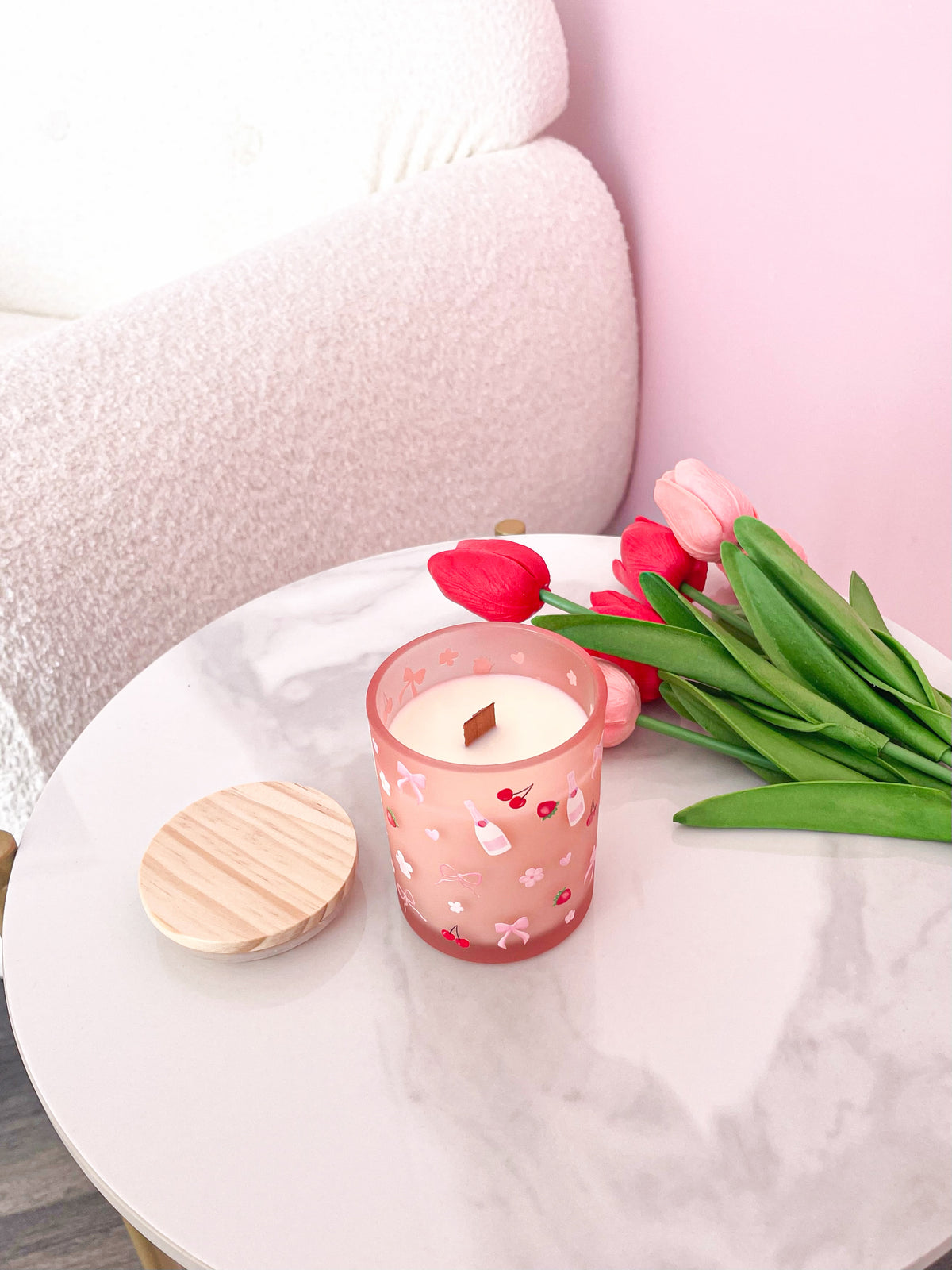 Petite bougie de soya | Fraise et champagne