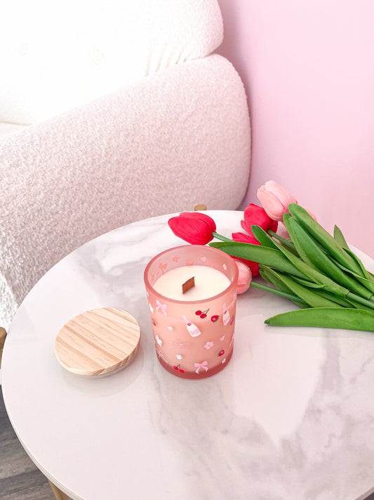 Petite bougie de soya | Fraise et champagne
