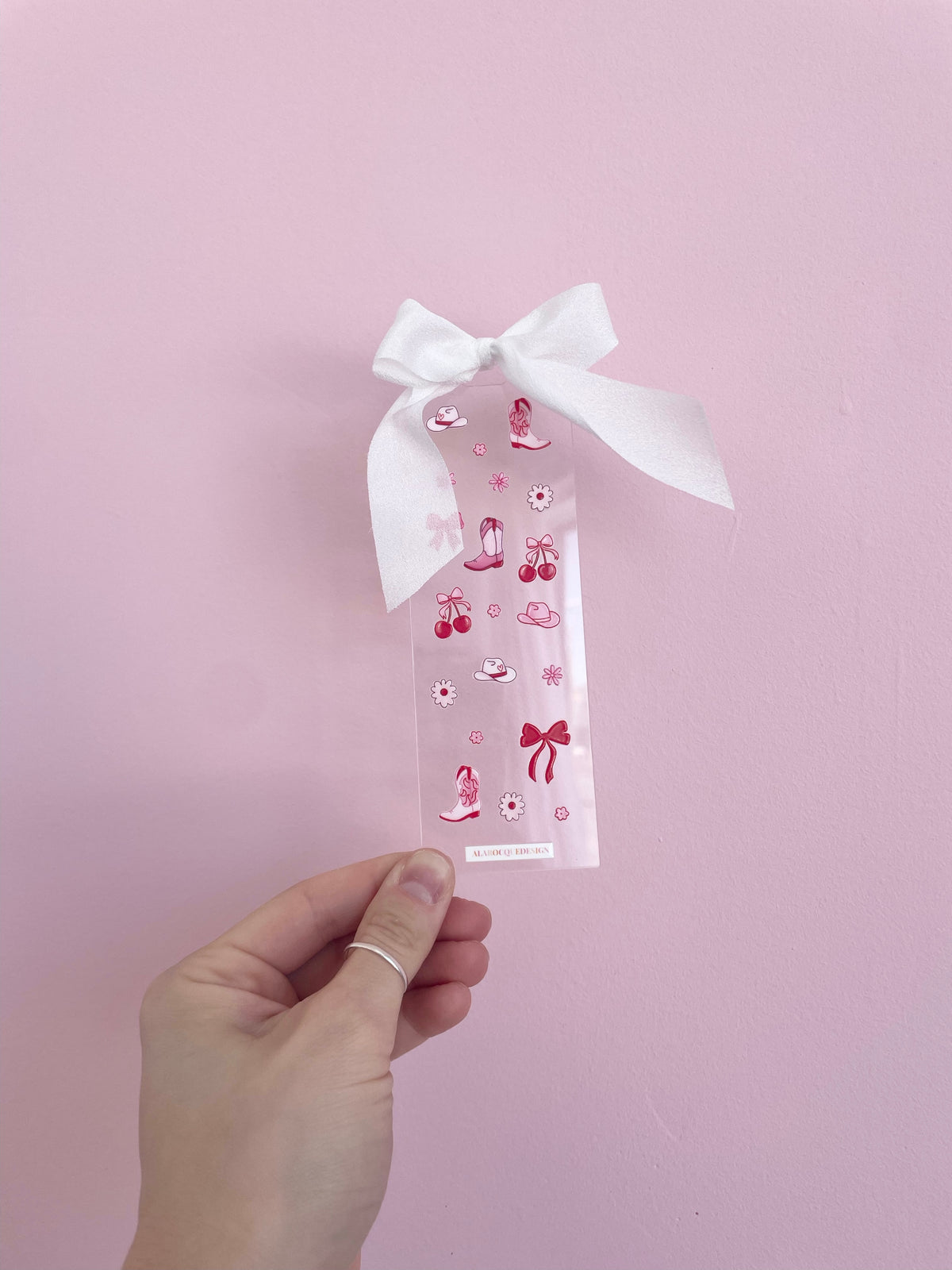 Signet en acrylique avec boucle | Cowgirl et cerises