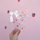 Signet en acrylique avec boucle | Fraises et fleurs