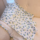 Couverture en flanelle | Fleurs bleues vintages