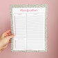 Planificateur | Sauge et fleurs fuchsia