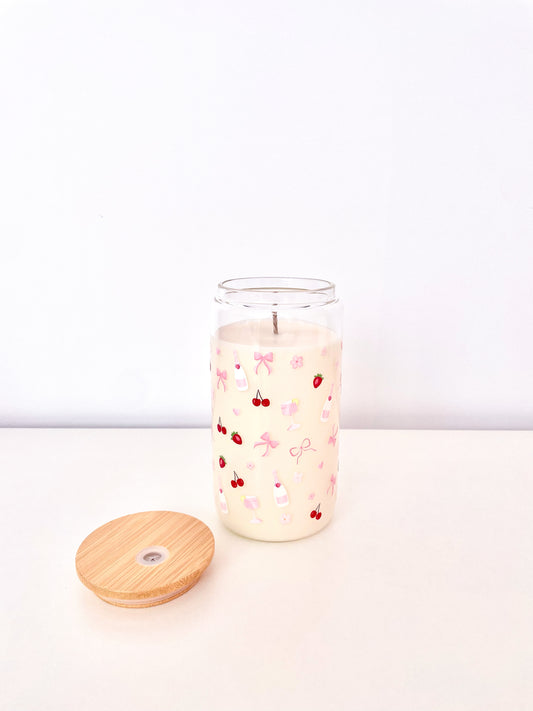 Chandelle | Verre 16 oz | Fraise et champagne