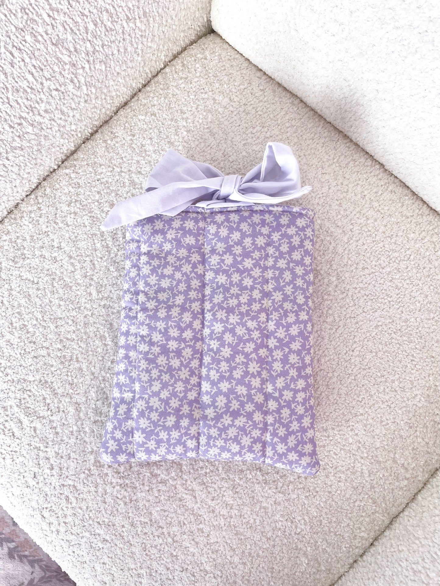 Pochette à livre ou liseuse | Mauve et marguerites