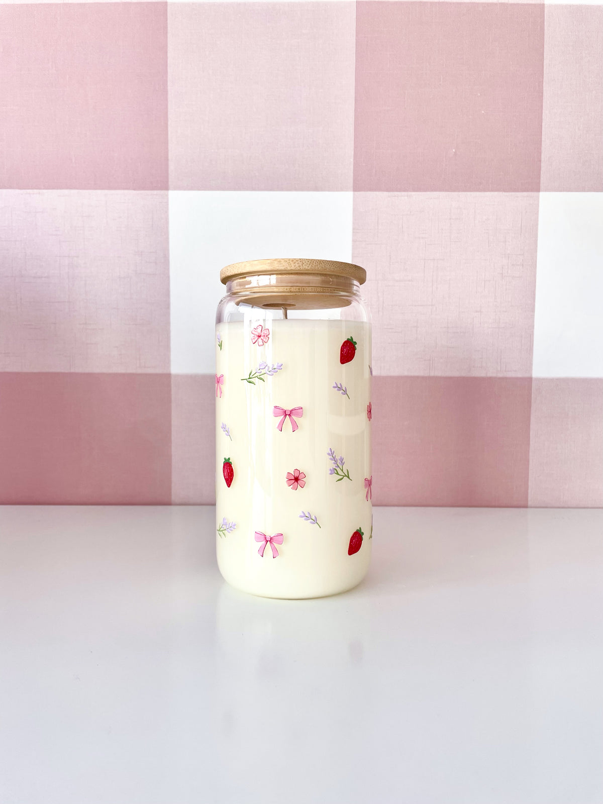 Chandelle | Verre 16 oz | Fraise et lavande
