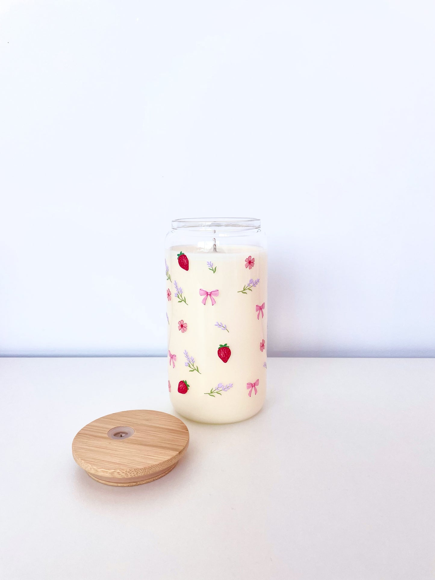 Chandelle | Verre 16 oz | Fraise et lavande