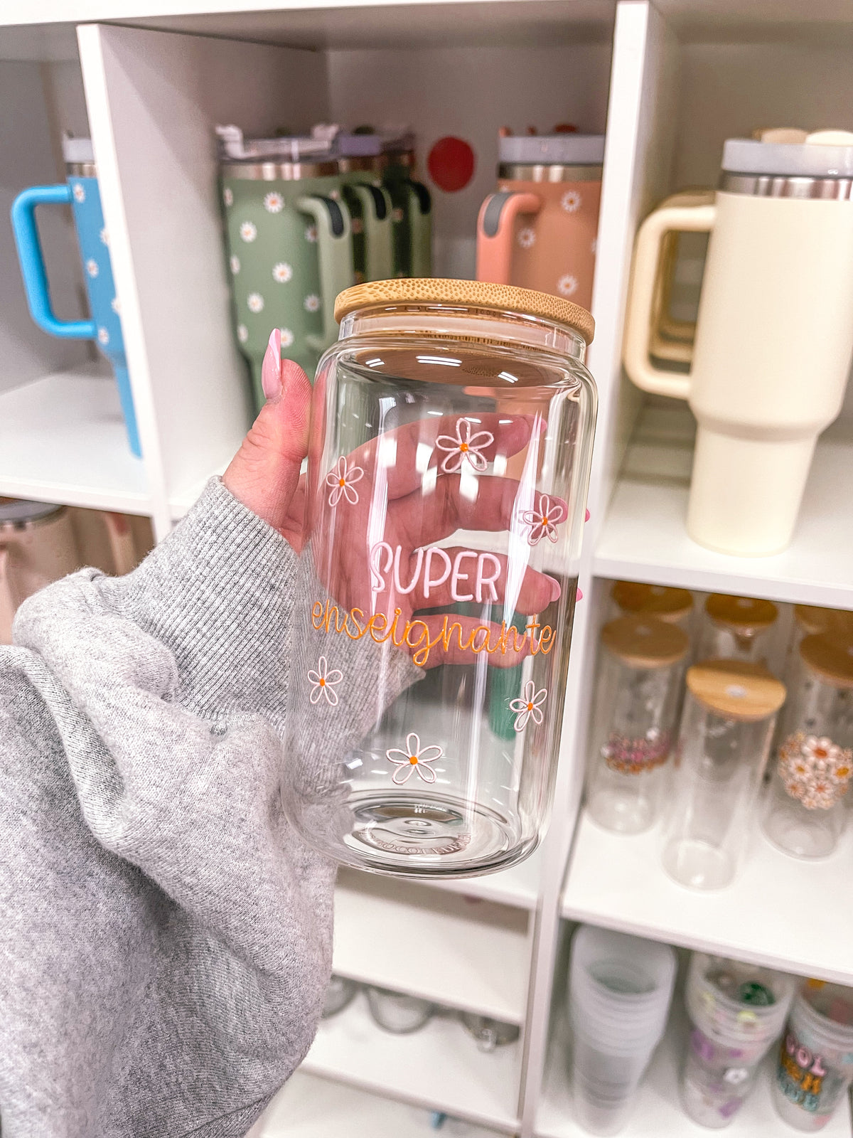 Verre 16 oz | Super enseignante | Super éducatrice