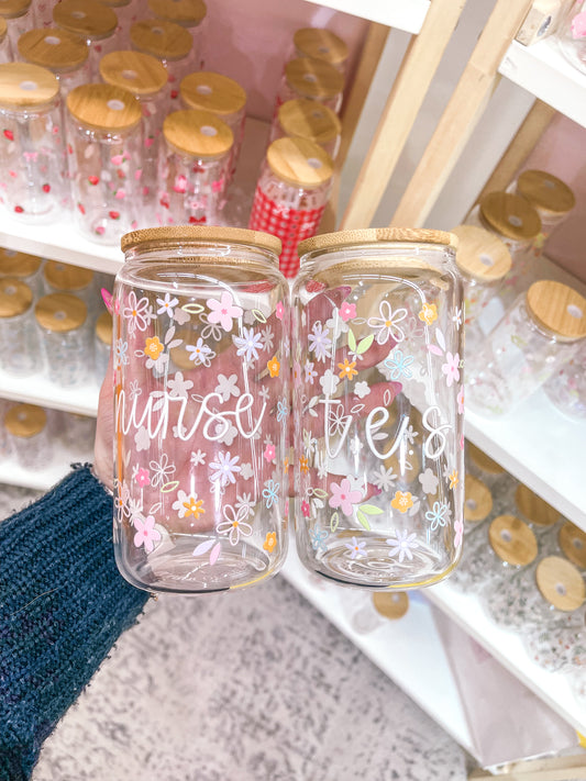 Verre 16 oz | Floral | Nurse, T.E.S., P.A.B