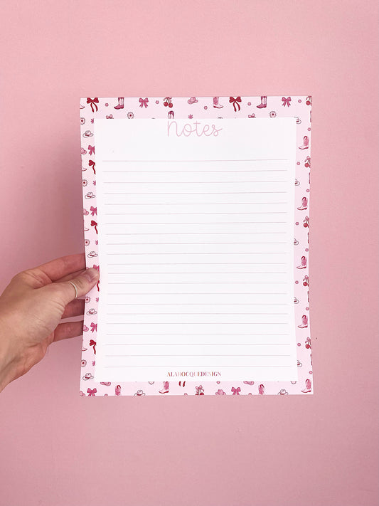 Pad de notes | Cowgirl et cerises
