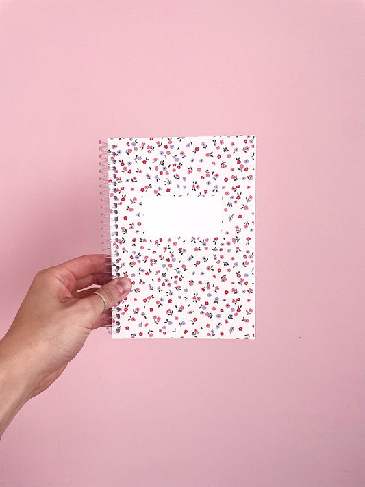 Mini cahier de notes | Minis fleurs rouges et mauves