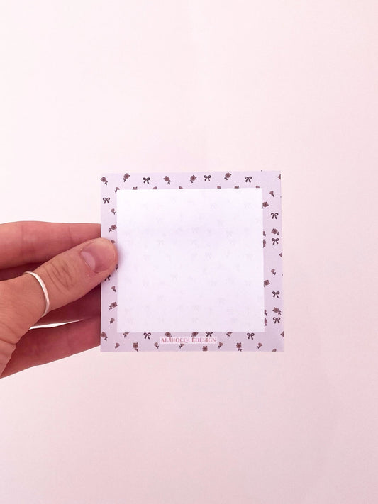 Bloc-notes autocollantes | Boucles et fleurs brunes