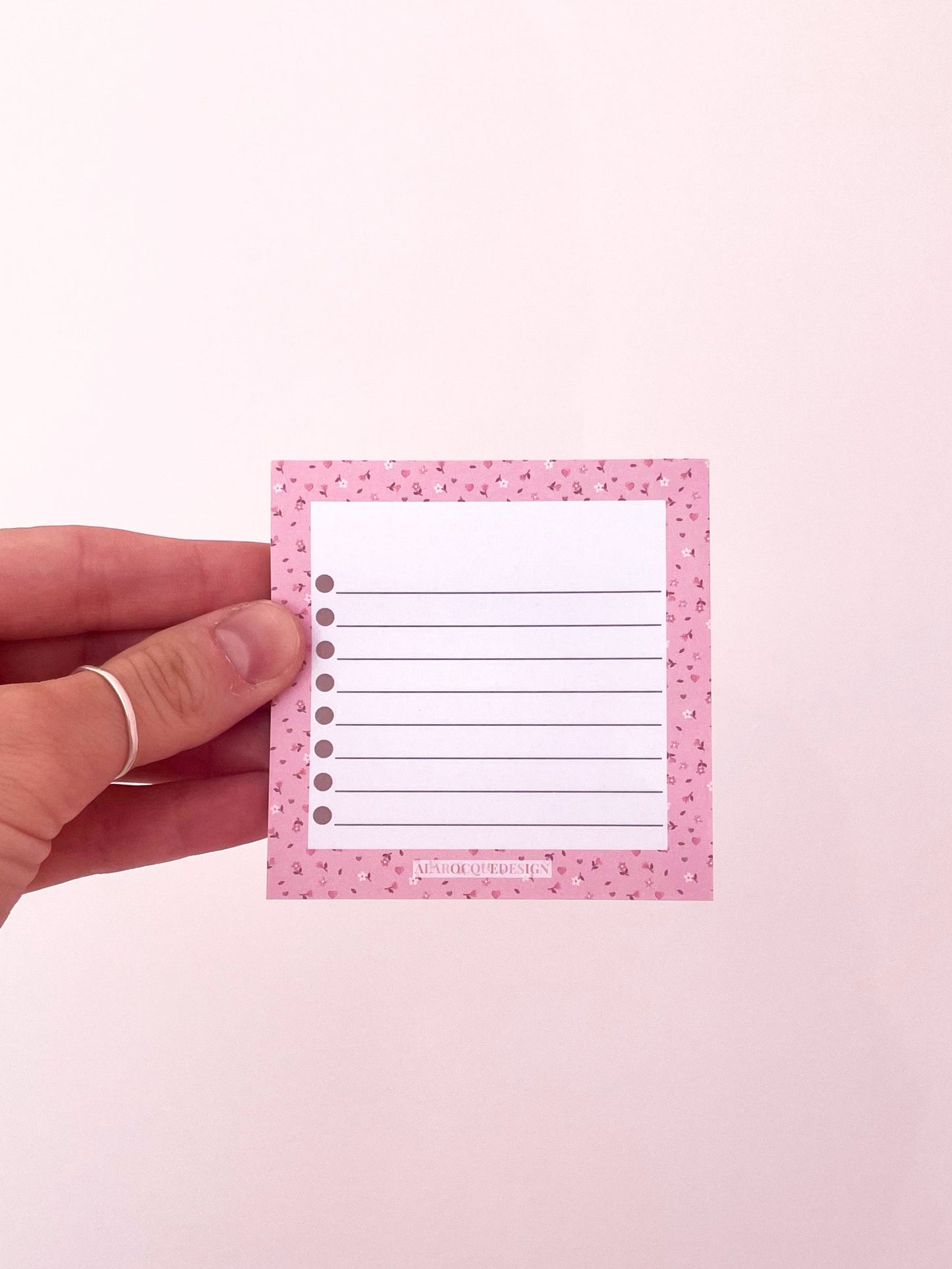 Bloc-notes autocollantes | Minis fleurs roses et brunes