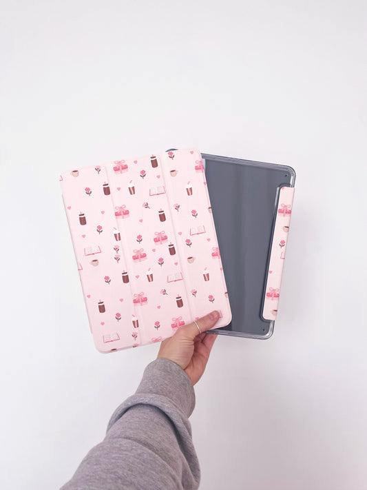 Étui à iPad | Air ou Pro 11'' et 13'' | Livres, cafés et roses