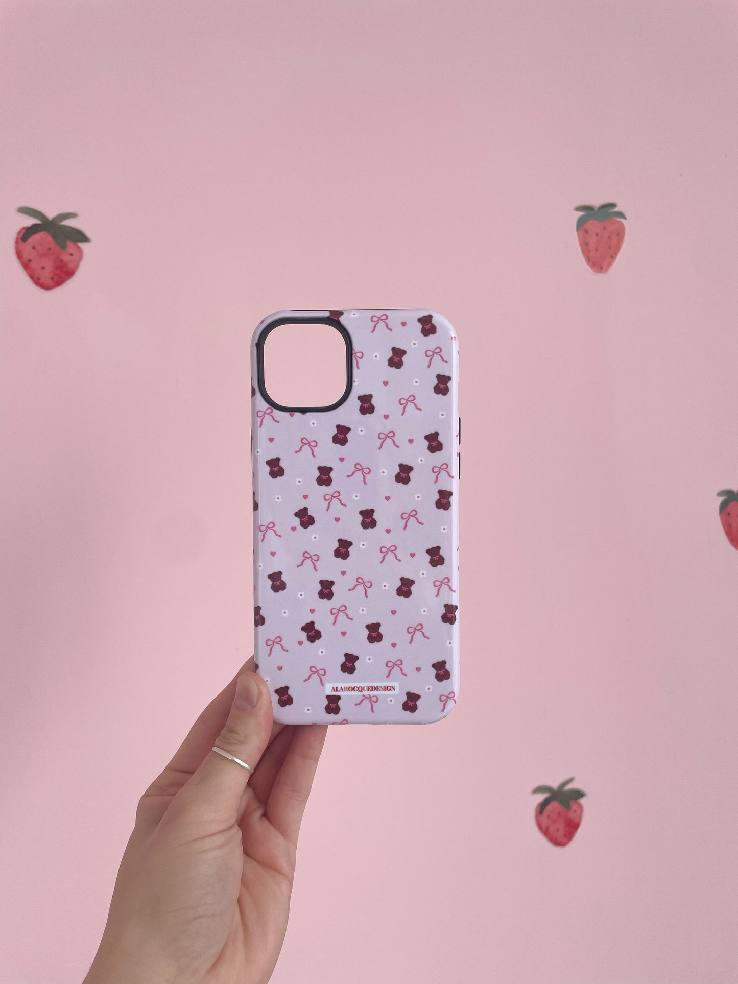 Étui à iPhone | Oursons, boucles et fleurs