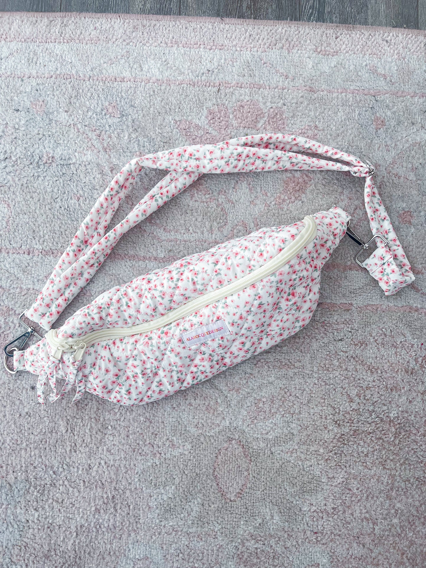 Sac banane | Fleurs roses