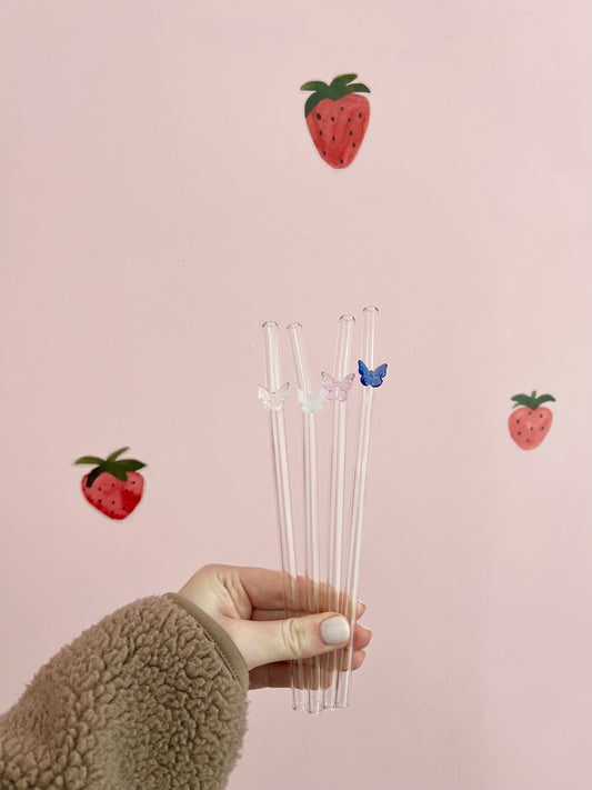 Paille en verre | Papillon