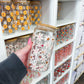 Verre 16 oz  | Fleurs beiges et brunes
