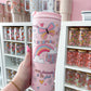 Bouteille isotherme 24 oz | Rose | Affirmations positives nuages