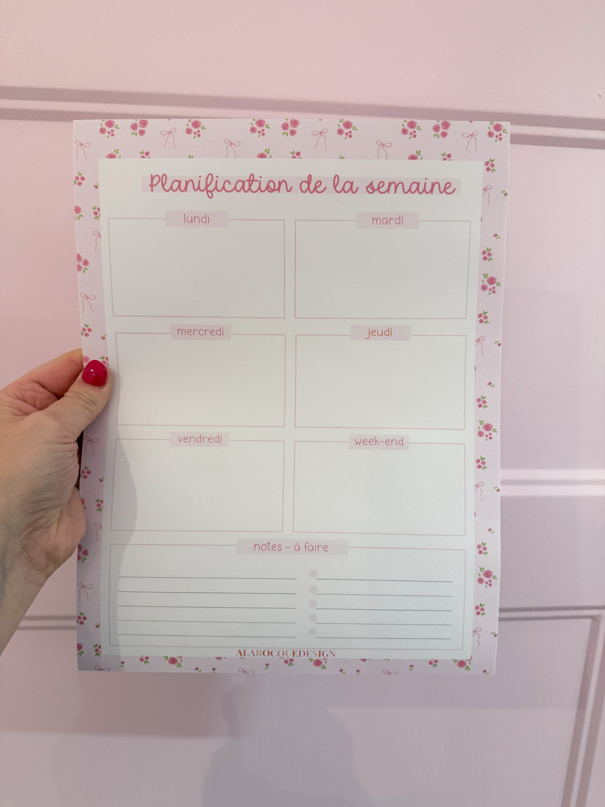 Planificateur de la semaine | Bouquets de roses