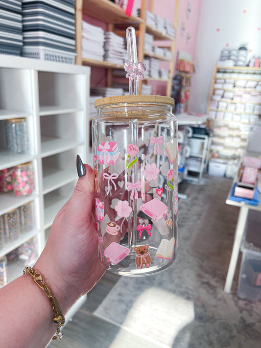 Verre 16 oz | Livres et coquette