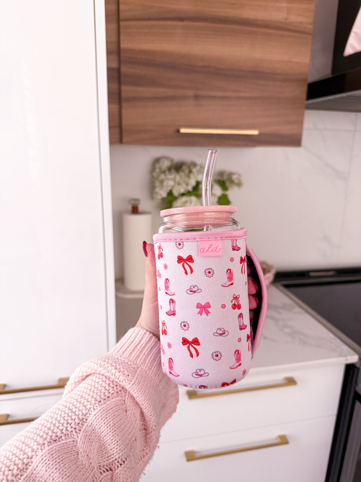 Manchon pour verre 16 oz | Cowgirl et cerise