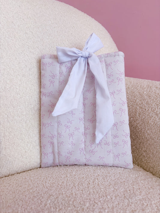 Pochette à livre ou liseuse | Boucles roses