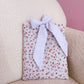 Pochette à livre ou liseuse | Minis fleurs rouges et mauves