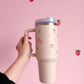 Bouteille à poignée 40 oz | Beige | Bouquets de roses
