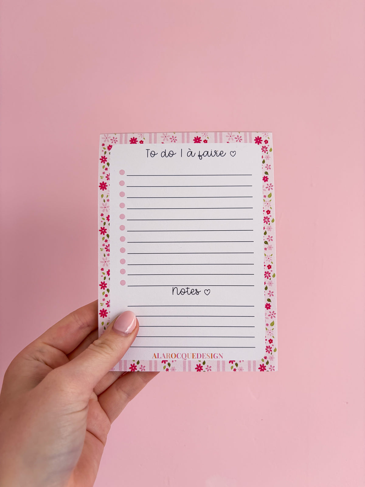Liste de tâches | Lignes roses et fleurs
