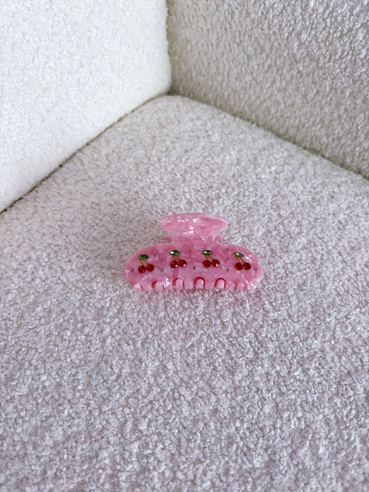Petite pince à cheveux | Rose et cerises