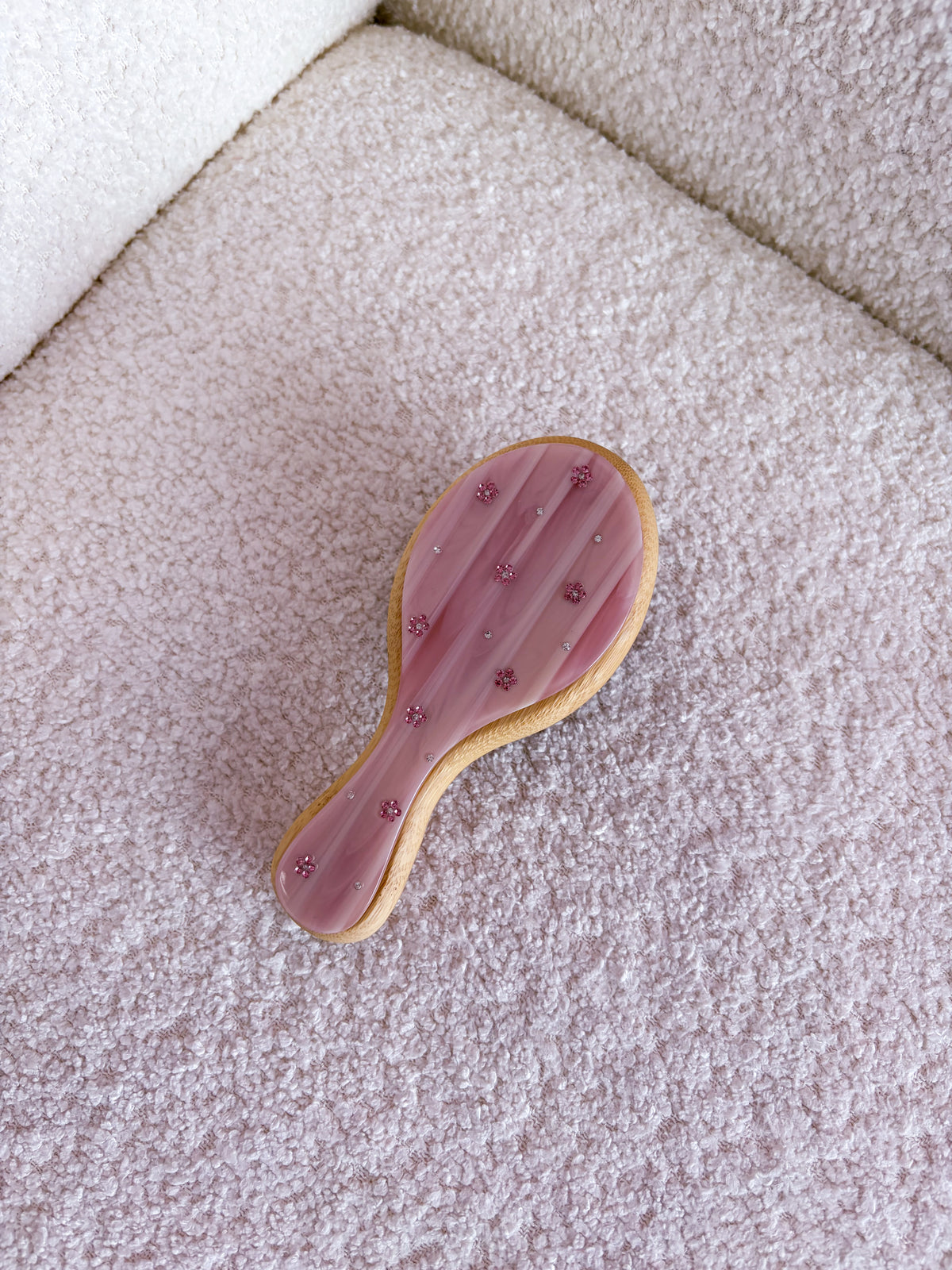 Petite brosse à cheveux | Rose et fleurs