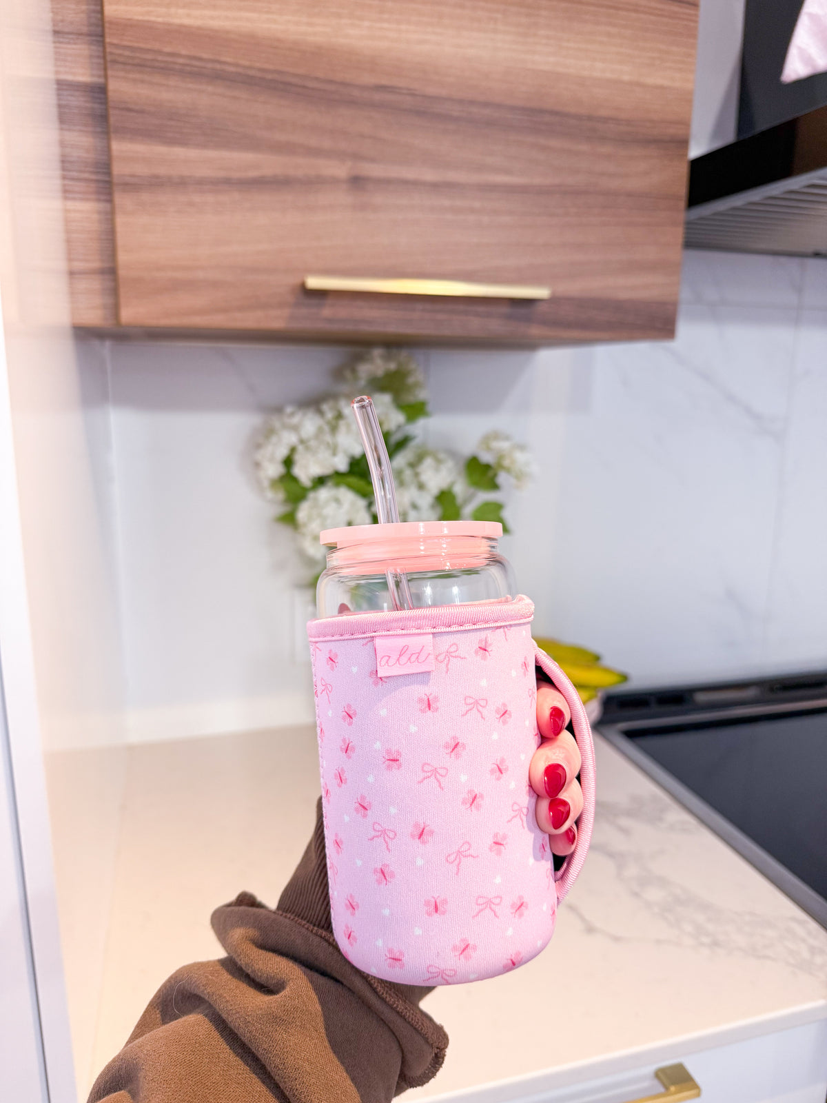 Manchon pour verre 16 oz, Venti | Papillons, boucles et cœurs