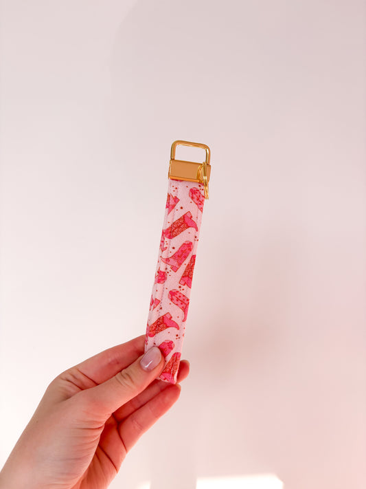 Porte-clés | Bracelet | Bottes de cowgirl roses