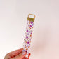 Porte-clés | Bracelet | Fleurs mélange de mauves