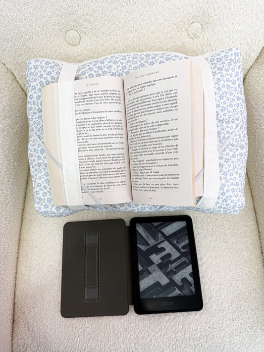 Coussin de lecture | Fleurs bleues