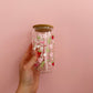 Verre 16 oz | Fraises et fleurs