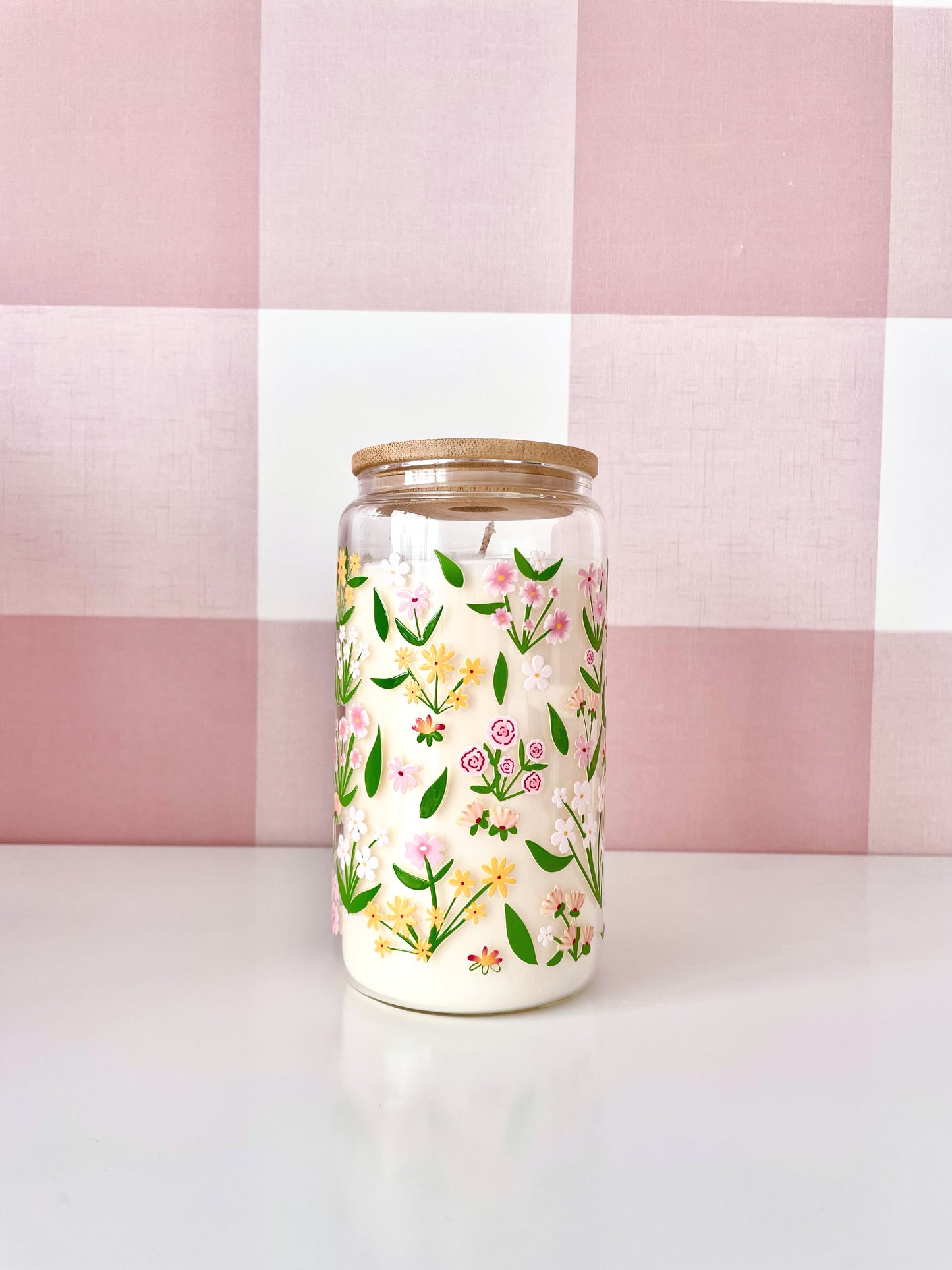Chandelle | Verre 16 oz | Rose et abricot