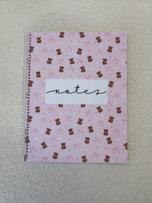 Cahier de notes | Oursons, boucles et fleurs