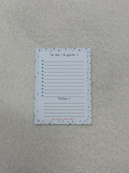 Liste de tâches | Fleurs bleues vintages