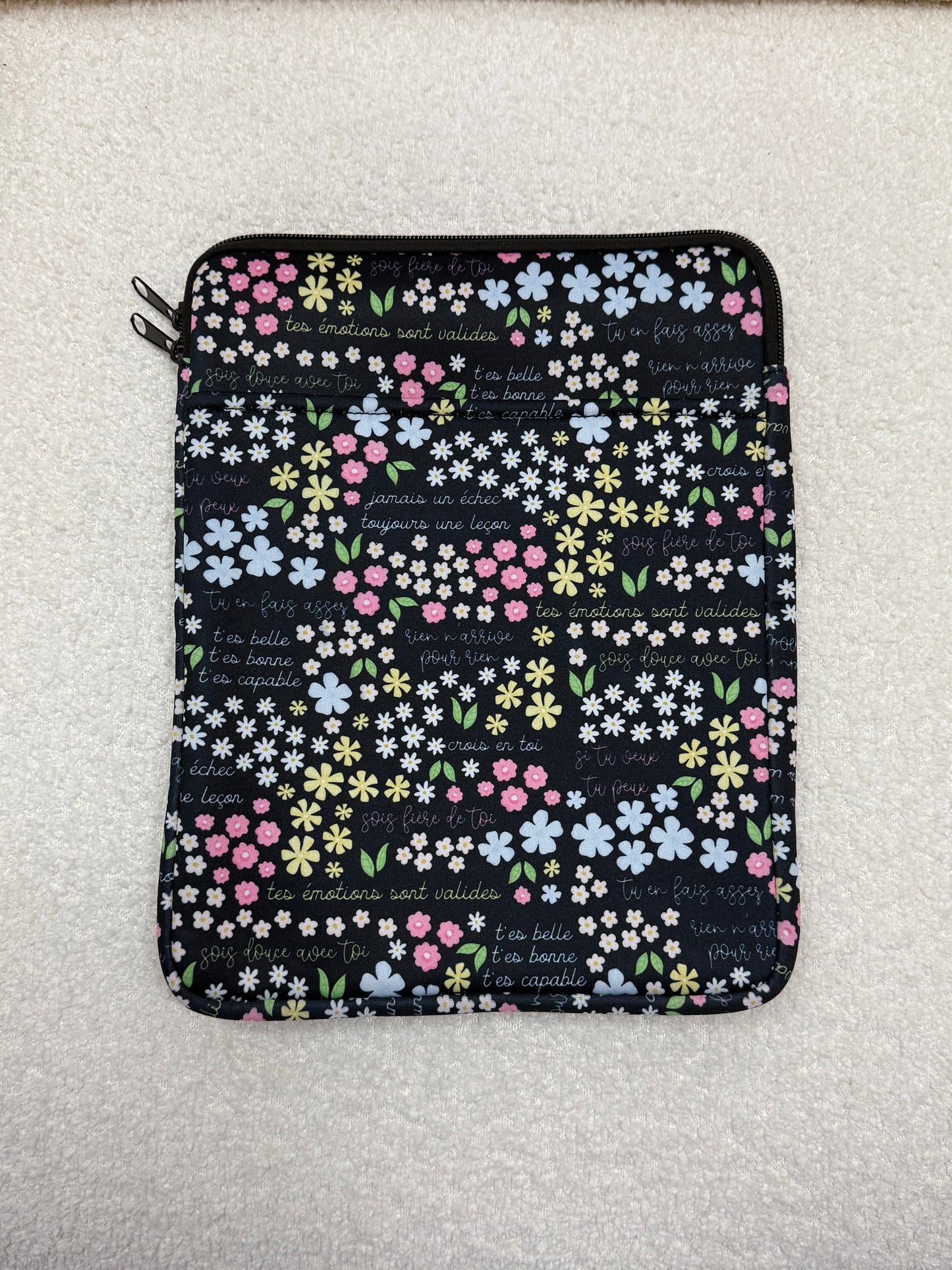 Pochette à tablette | 11 à 15'' | Affirmations positives florales