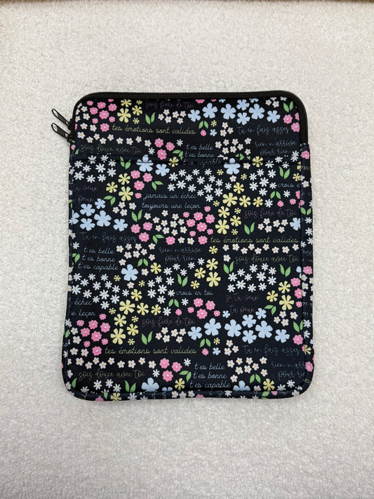 Pochette à tablette | 11 à 15'' | Affirmations positives florales