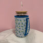 Manchon pour verre 16 oz | Fleurs bleues vintages
