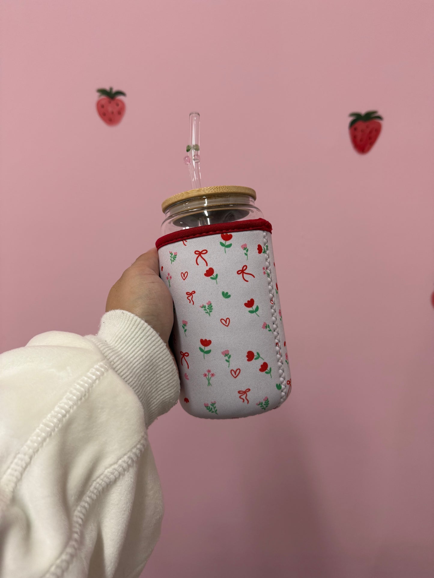 Manchon pour verre 16 oz | Boucles et fleurs